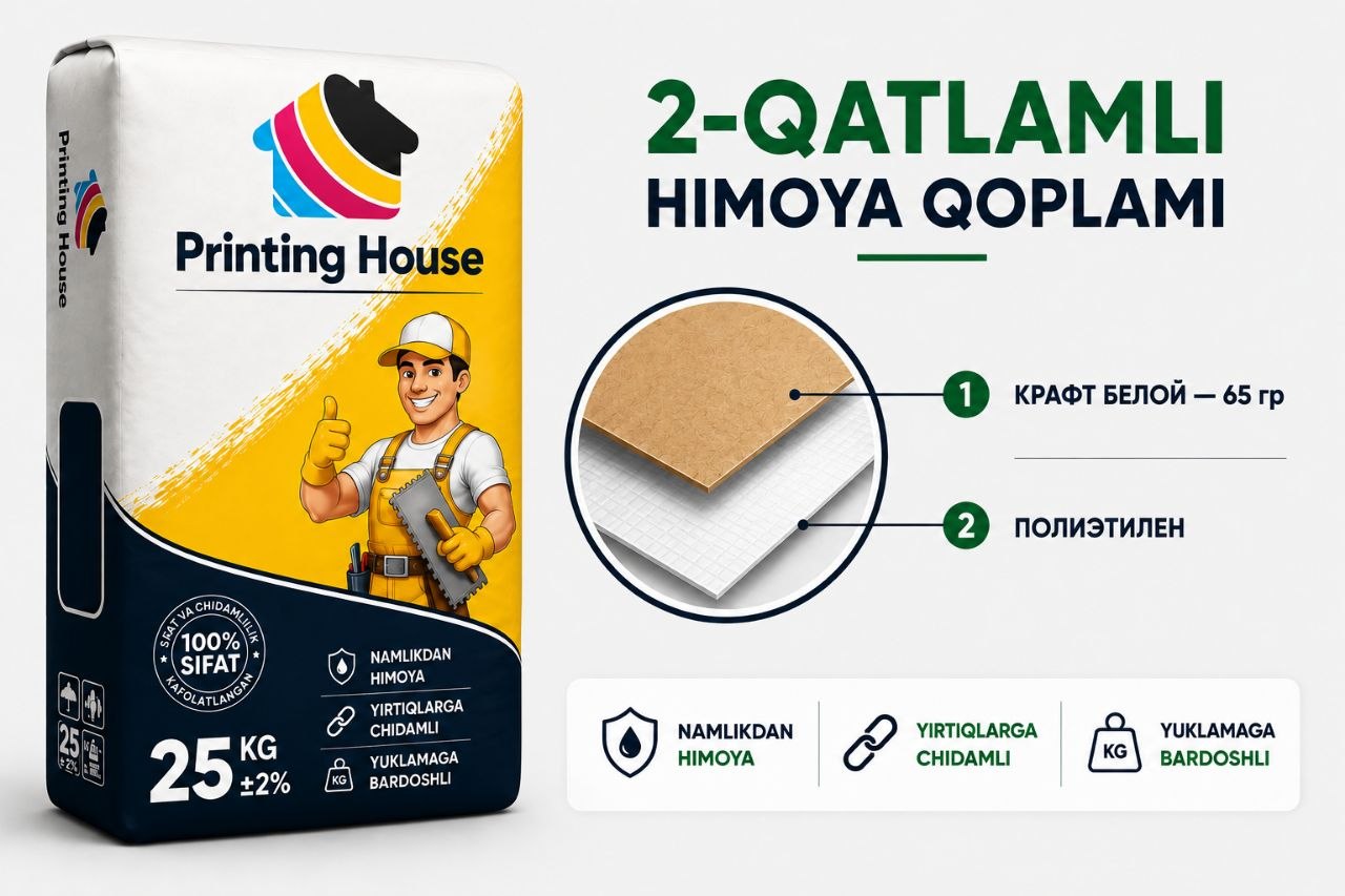 2 qatlamli qog'oz qop
