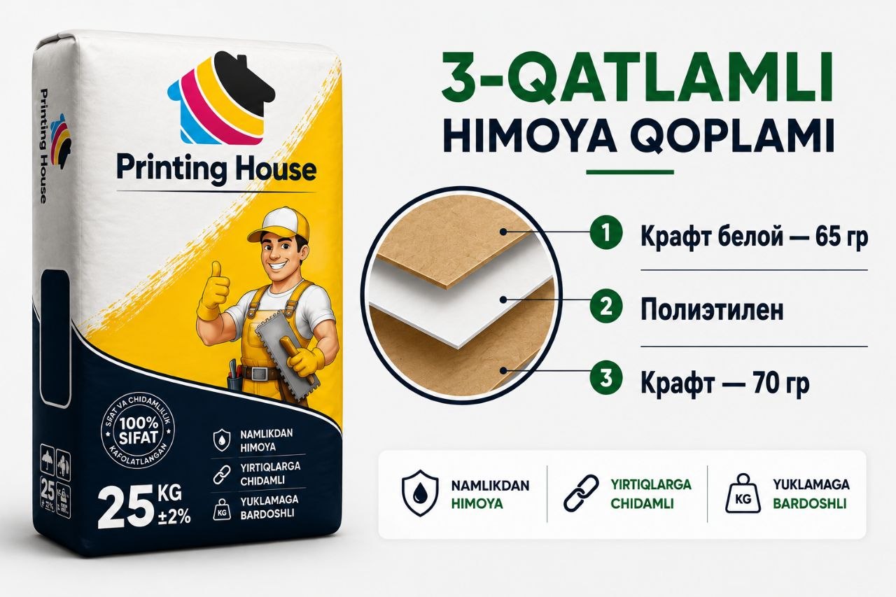 3 qatlamli qog'oz qop